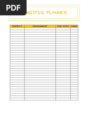Semester Planner