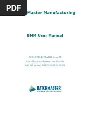 Batchmaster User Manual