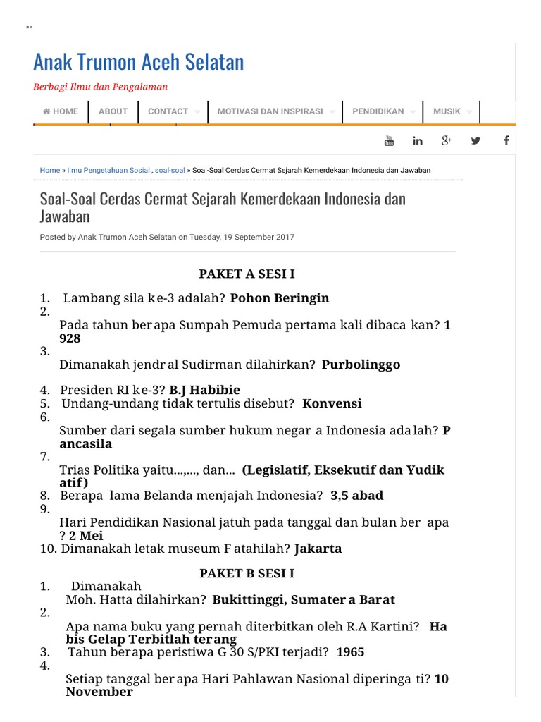 Soal Cerdas Cermat Ekonomi Sma