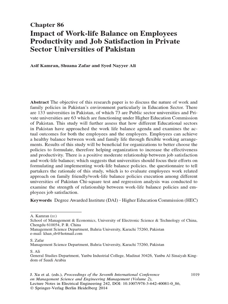 Assessing the Impact of Work-Life Balance Policies on Employee ...