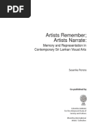 Artists Remember Artists Narrate: Memory and Representation in Contemporary Sri Lankan Visual Arts