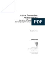 Artists Remember Artists Narrate: Memory and Representation in Contemporary Sri Lankan Visual Arts