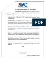 Politica de Seguridad y Salud en El Trabajo (Para Imprimir) v.01