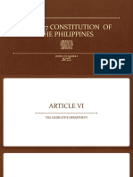 The 1987 Constitution of The Philippines: Article Vi Article Vii Article Viii Article X Article Xi