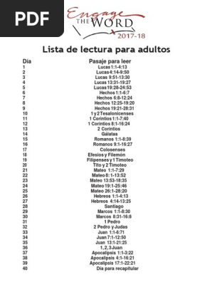 Conectate La Palabra Lista De Las Escrituras Para Adultos