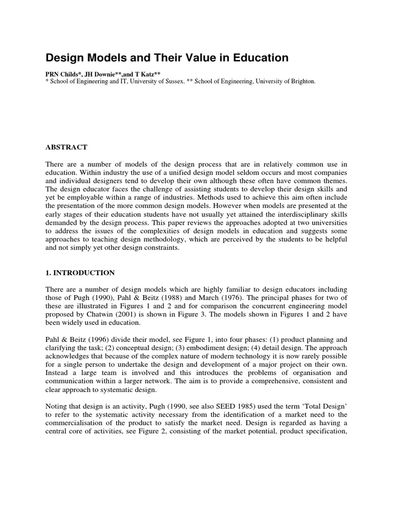 Design Models in Education: A Review | PDF | Design | Creativity