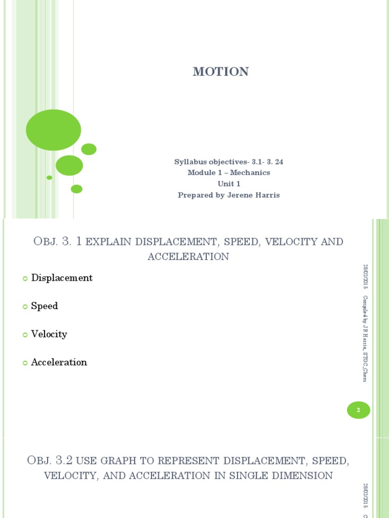 Unit 1 - Module 1.3 - Motion | PDF | Collision | Force