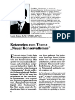Gerd-Klaus Kaltenbrunner: Ketzereien zum Thema „Neuer Konservatismus”