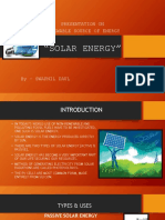 "Solar Energy": Presentation On Renewable Source of Energy