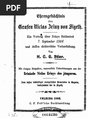 Ehrengedachtnis Des Grafen Niclas Zriny