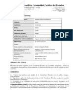 Pontificia Universidad Católica Del Ecuador: 1. Datos Informativos