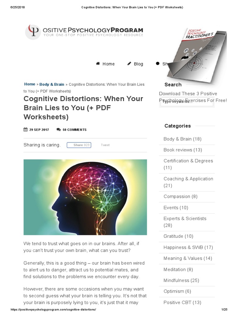 Cognitive Distortions_ When Your Brain Lies to You (+ PDF Worksheets