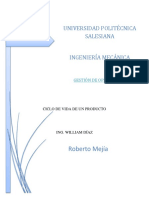 Ciclo de Vida de Un Producto Mejía