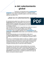 Efectos Del Calentamiento Global