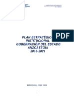 PLAN ESTRATÉGICO INSTITUCIONAL GOBERNACIÓN DEL ESTADO ANZOÁTEGUI 2018-2021