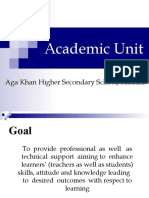 Academic Unit: Aga Khan Higher Secondary School, Karachi