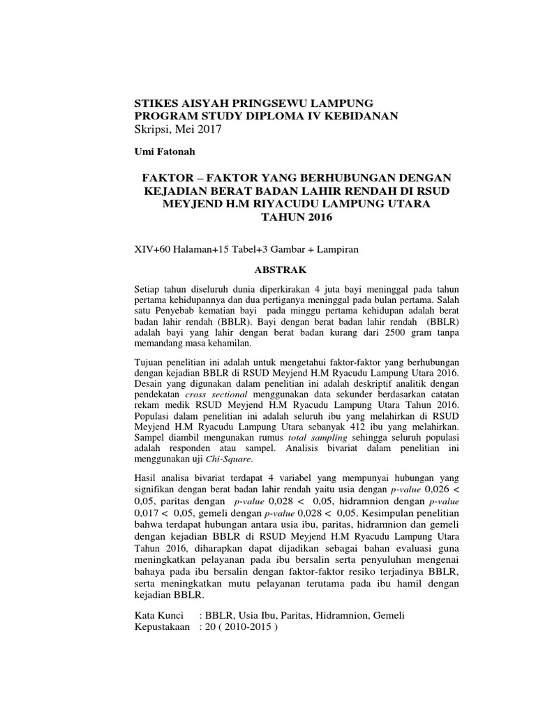 Abstrak Skripsi | PDF