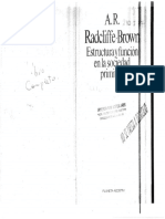 Radcliffe-Brown Estructura y Funcion en La Sociedad Primitiva