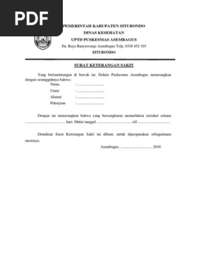 Surat Keterangan Sakit Puskesmas
