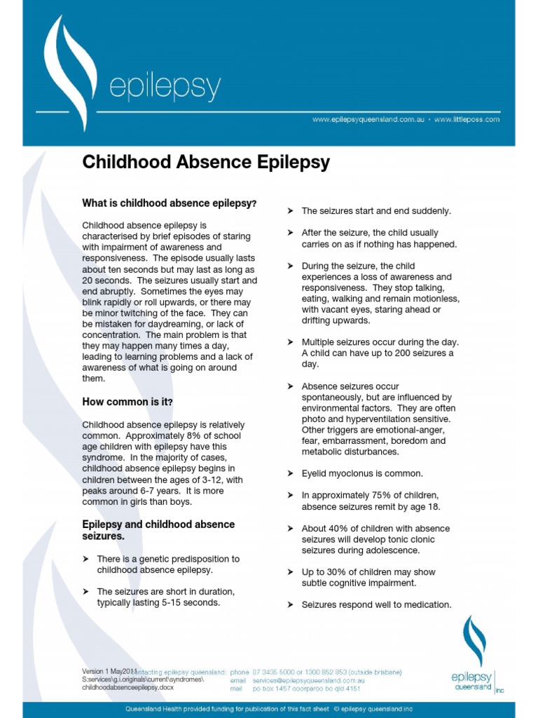 Absence Seizure PDF Epilepsy Episodic And Paroxysmal Disorders