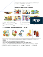 Sınıf İngilizce 1. Dönem 1. Yazılı Soruları