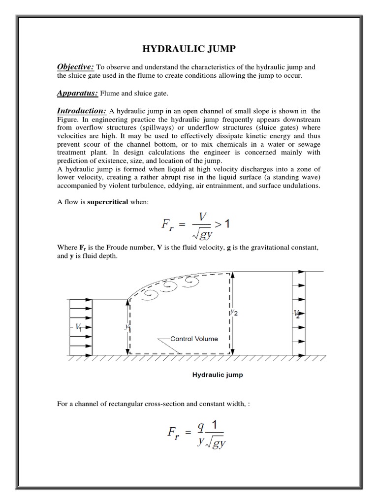 Hydraulic Jump PDF Transparent Materials Force