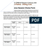 Personal Itinerary Form BECEC2010