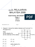 Sijil Pelajaran Malaysia 2009: Additional Mathematics Paper 1 3472/1 2 Hours