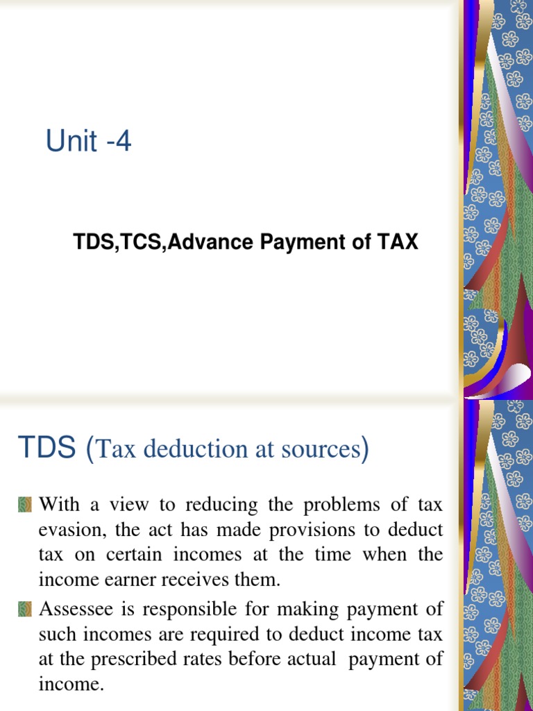 Law and Procedure (TDS, TCS APT) Unit4 PDF Taxes Interest