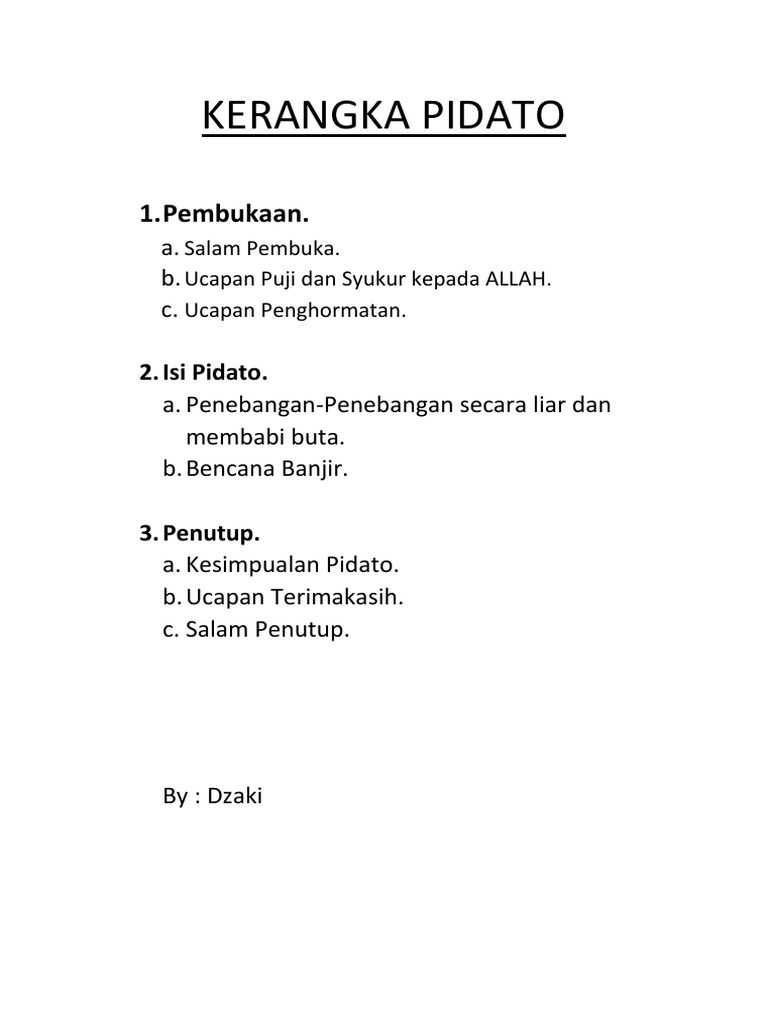 Kerangka Pidato  PDF