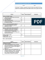 Criteria and Rubric For Marking The Care Plan