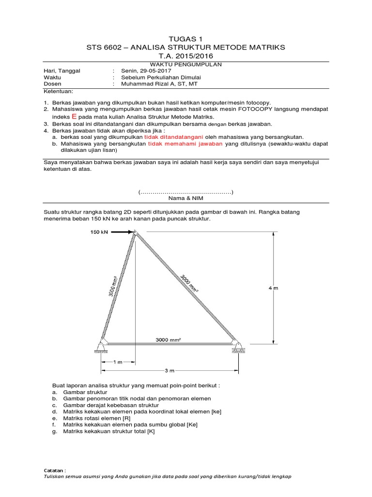 Analisis Struktur Metode Matriks 2D | PDF