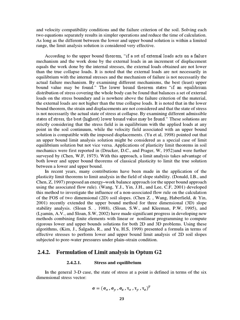 Formulation of Limit Analysis in Optum PDF | PDF | Yield (Engineering ...
