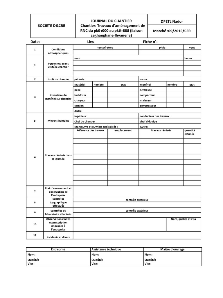 Rapport Journalier  Nature