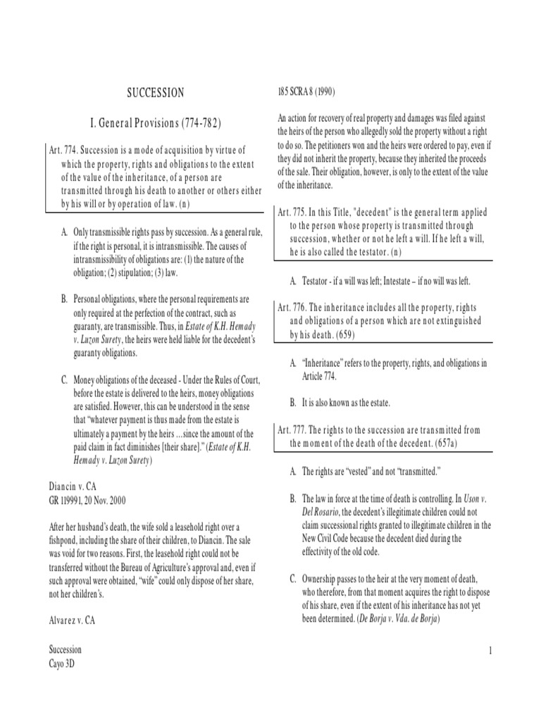 Inheritance and Succession Laws | PDF | Will And Testament | Inheritance