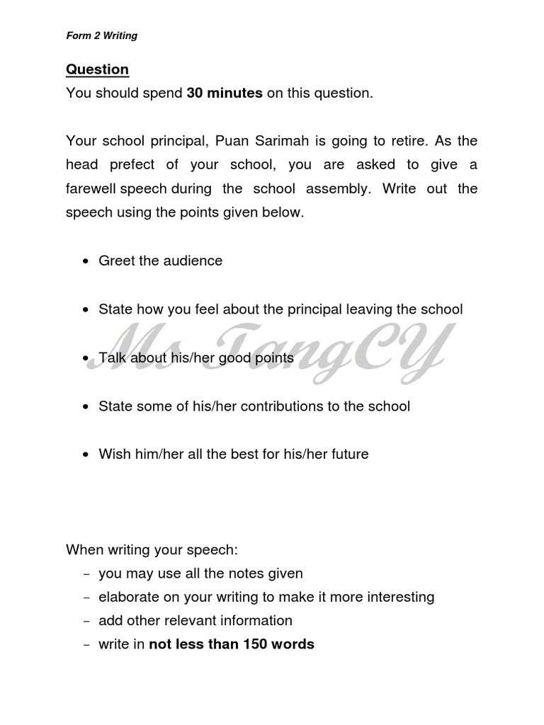 Types of speech with example image