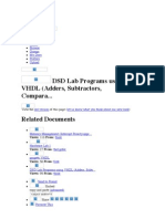 DSD Lab Programs Using VHDL (Adders, Subtractors, Comparator, Decoder, Parity, Multiplexer, Flip-Flops, Counters)