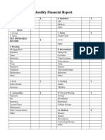 Monthly Financial Report