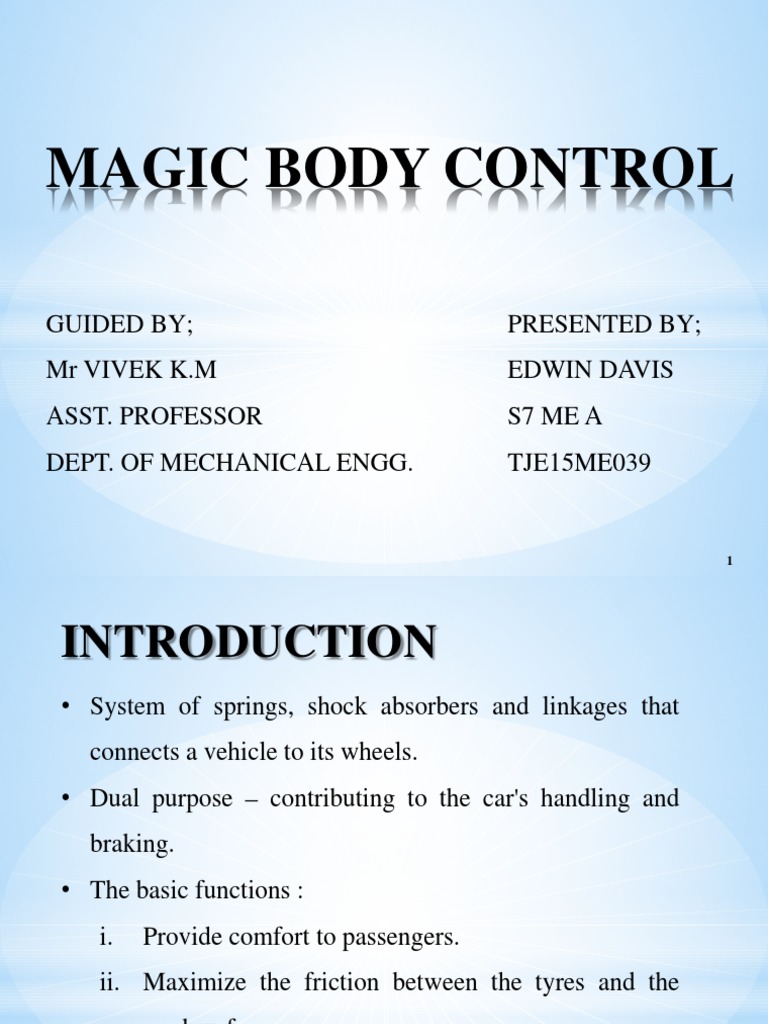 Magic Body Control PDF Suspension (Vehicle) Servomechanism