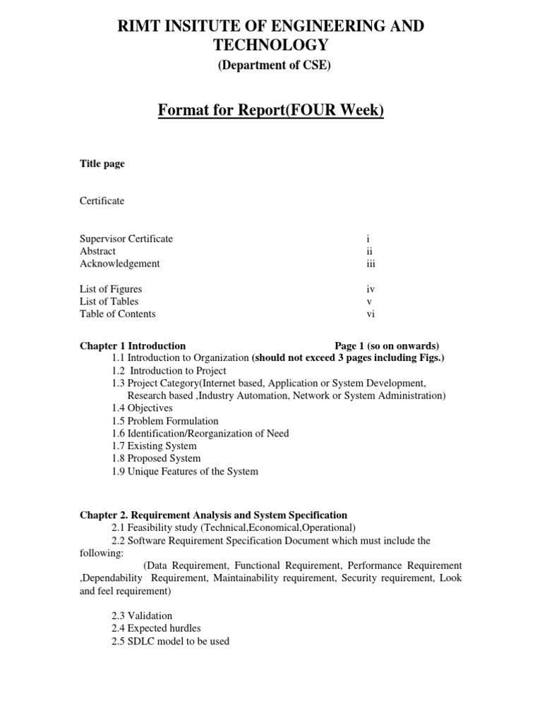 Report Format and Guidelines Six Week | PDF | Firewall (Computing ...