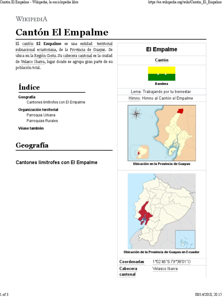 Canton El Empalme Wiki PDF Gobierno local Gobierno