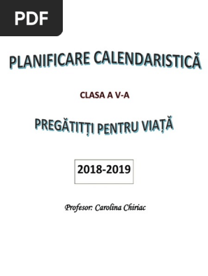 Planificare Pregatiti Pentru Viata