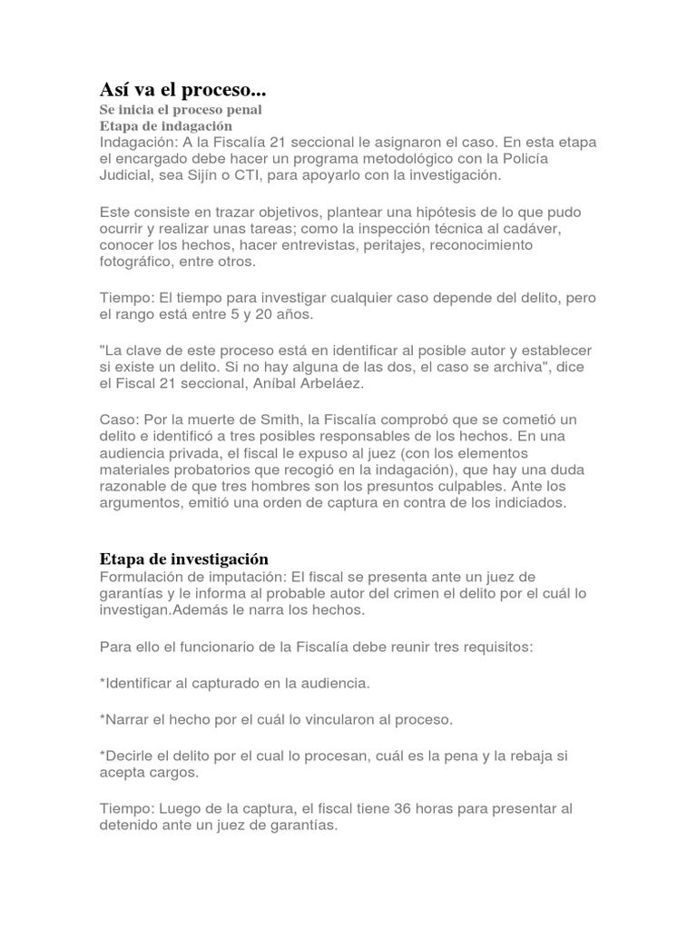 Como Es Un Proceso Penal Bolivia Paso | PDF | Procedimiento Criminal