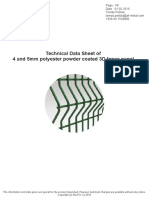 Technical Data Sheet of 4 and 5mm Polyester Powder Coated 3D Fence Panel