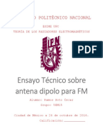 Ensayo Tecnico Sobre Antena Dipolo para FM