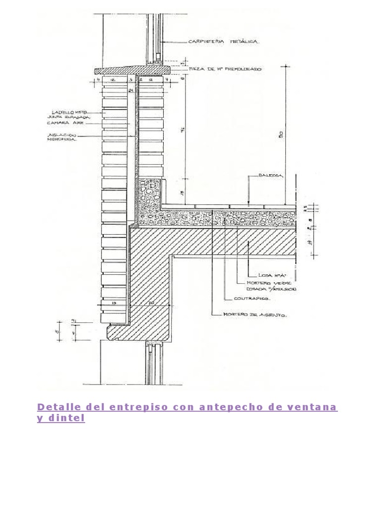 Detalle Del Entrepiso Con Antepecho de Ventana y Dintel