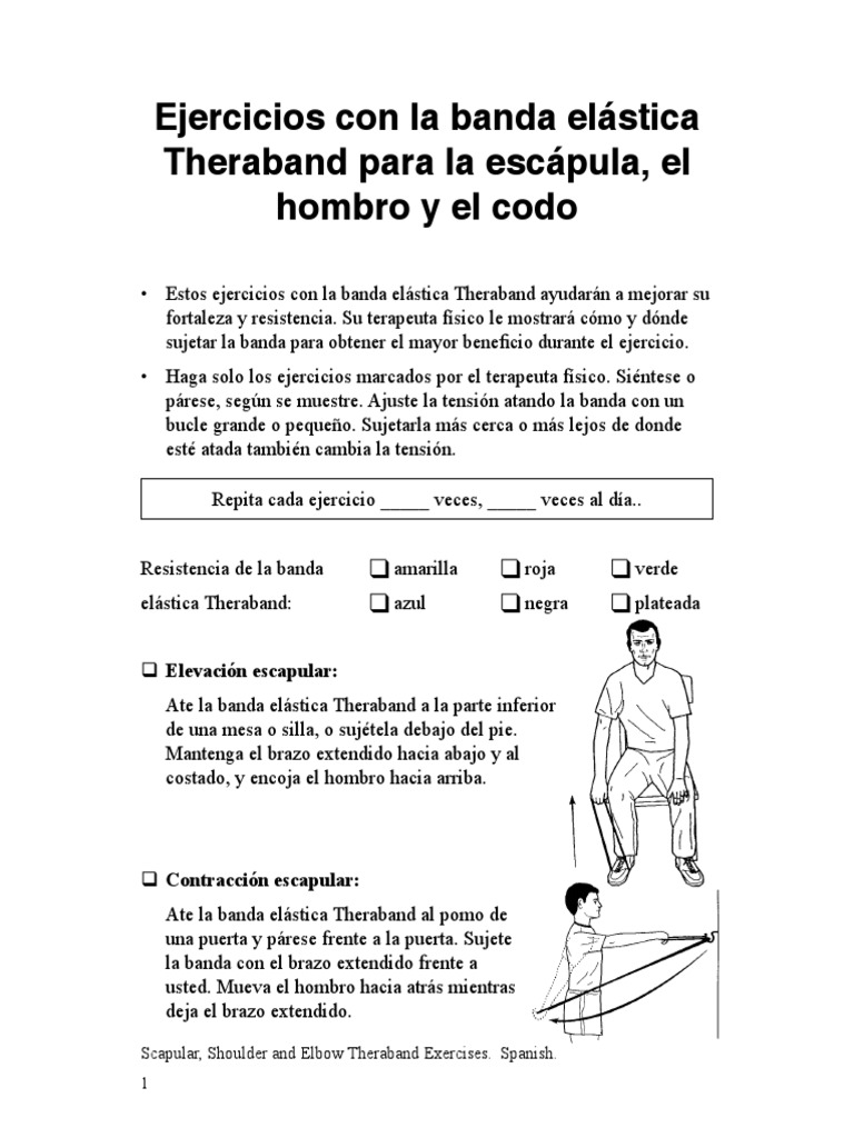 Scapular, Shoulder and Elbow Theraband Exercises Spanish Hombro