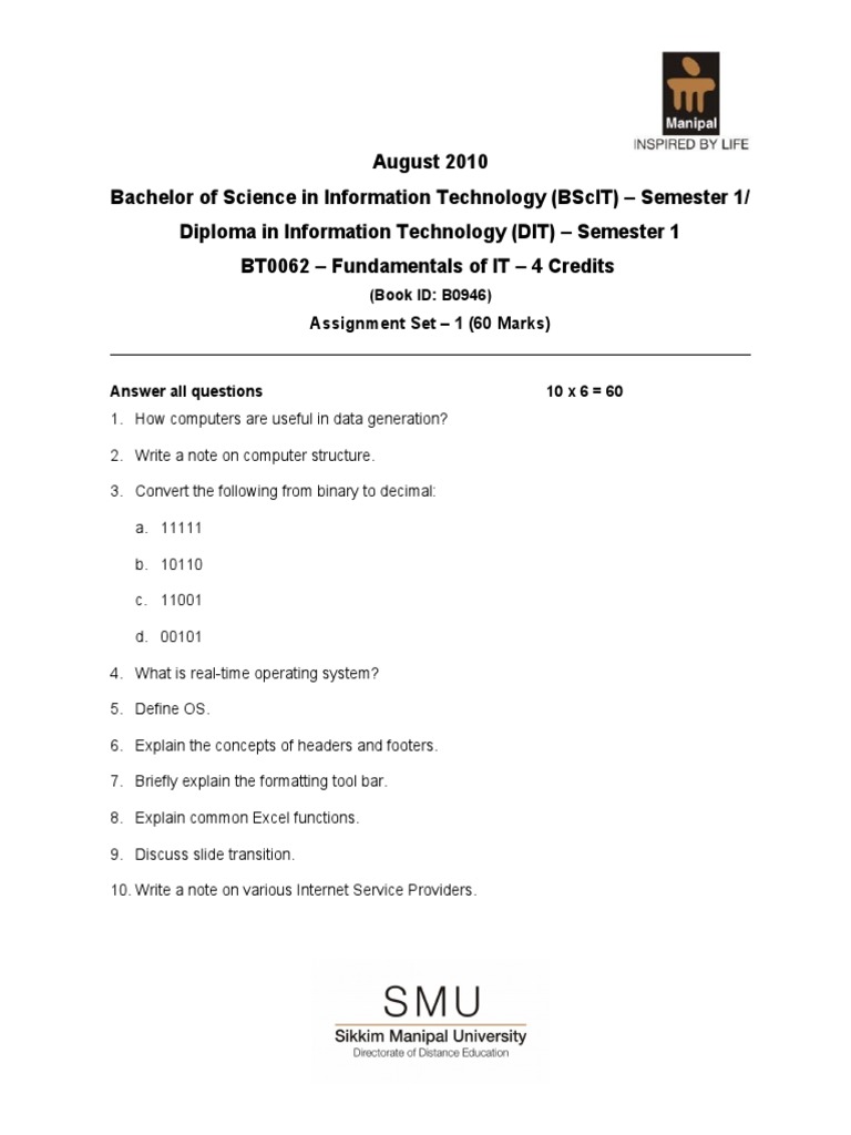BT0062 | PDF | Computers | Technology & Engineering
