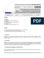 NPT 001 Procedimentos Administrativos Parte 1 - Processo de Vistoria Preventiva em Estabelecimentos PDF