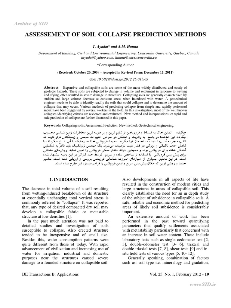 New Method of Assessment Colapse | PDF | Natural Materials | Soil